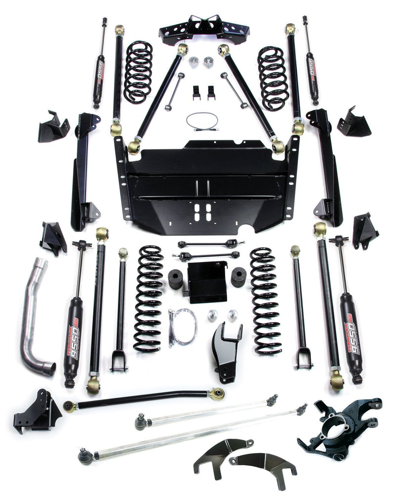 テラフレックス TJ SWB Pro LCG Long Arm サスペンションシステム 5インチ ハイステアリング & 9550 VSS ツインチューブ