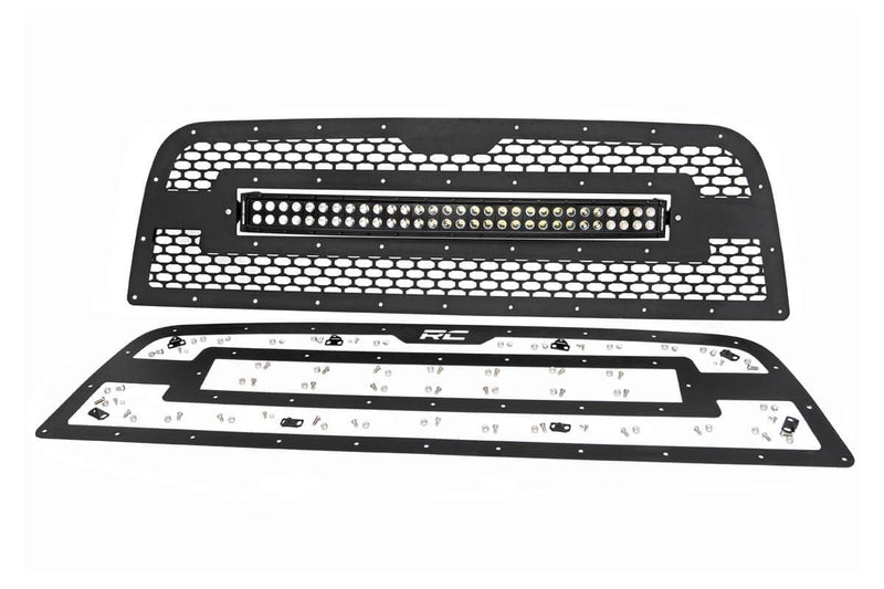 ラフカントリー メッシュグリル 30インチ デュアルロー LED ブラック | ラム 2500/3500 2013-2018