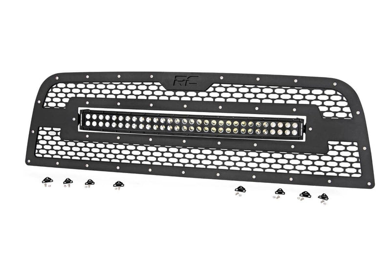 ラフカントリー メッシュグリル 30インチ デュアルロー LED ブラック | ラム 2500/3500 2013-2018