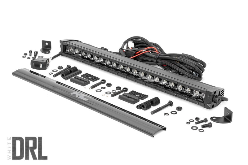 ラフカントリー 20インチ Black Series シングルロー LEDライトバー アンバーDRL付き