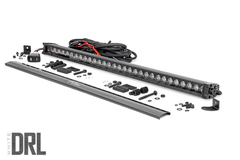 ラフカントリー 30インチ Black Series シングルロー LEDライトバー クールホワイトDRL付き