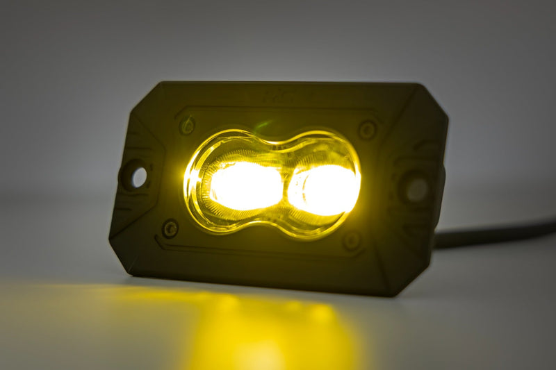 ラフカントリー Black Series LED スリムSAEフォグライト フラッシュマウント 3x1.75インチ ペア