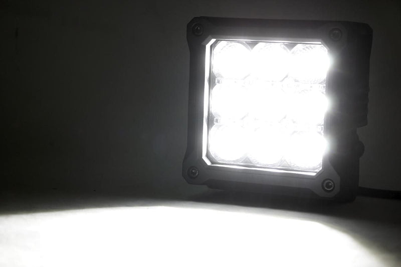 ラフカントリー 4インチ Chrome Series LEDライトポッド スクエア/ホワイトDRL 2個セット