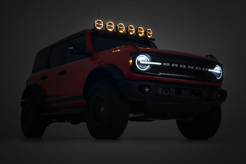 ラフカントリー Black Series Halo LED ライト 2個セット 6.5インチ ラウンド ホワイト/アンバーDRL