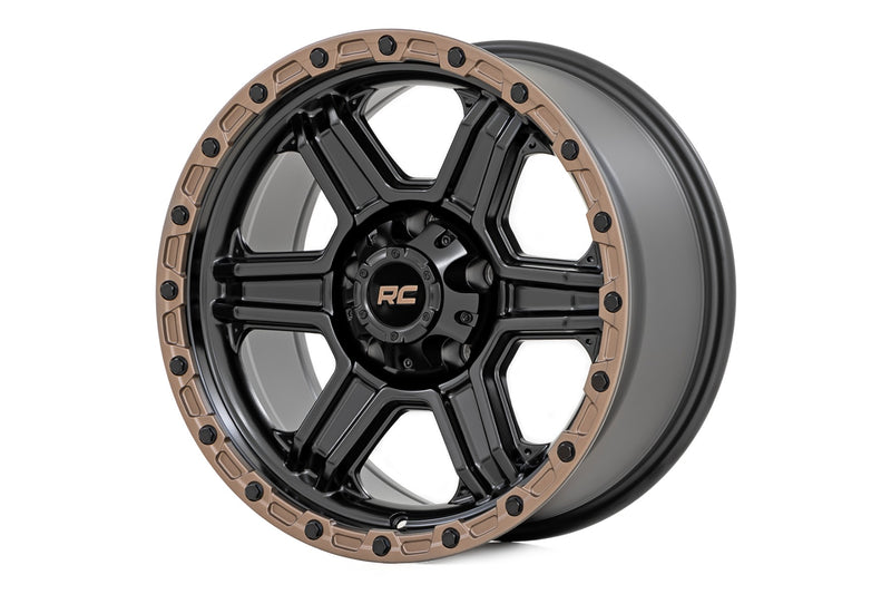 ラフカントリー 79 Series ホイール ワンピース 18x9 8x6.5 -12mm セミグロスブラック/ブロンズリング