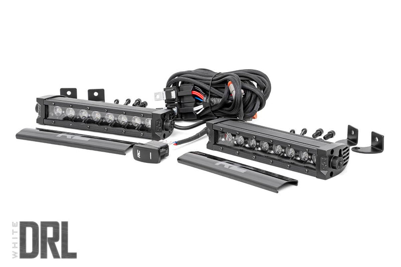 ラフカントリー 8インチ Black Series LEDライトバー シングルロウ Cool White DRL 2本セット