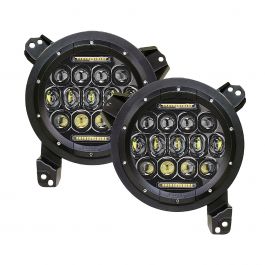 Quake LED Jeep ラングラー JL/Gladiator Tempest Series 9インチ RGB ヘッドライト