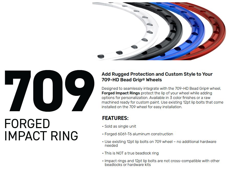 Method Race Wheels | 709 HD BEAD GRIP  追加ビードリング　各色  (新デザイン）