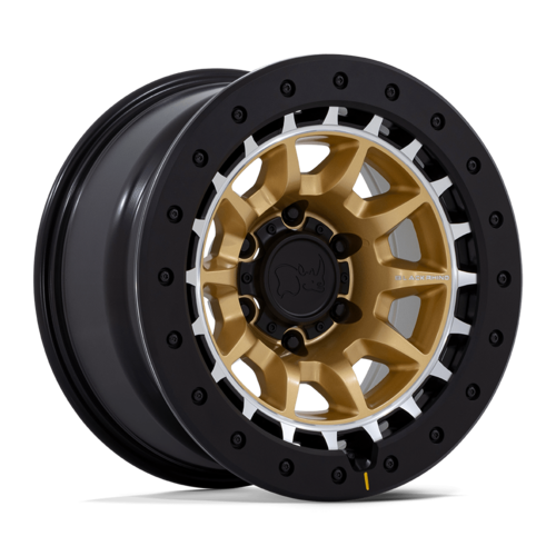 ブラックライノ BR016 TUSK 17×8.5 5×127 オフセット-10 マットゴールド/マシンドクリア