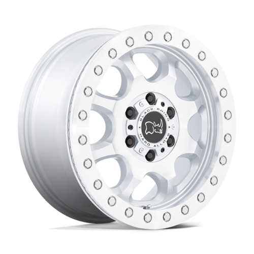 ブラックライノ VENTURE BEADLOCK BR 17×8 6×130 グロスシルバーマシン オフセット+38