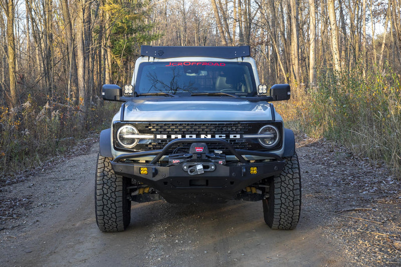 JCR オフロード Ford ブロンコ ソフトトップ ルーフラック (40インチライトバーカットアウト対応)