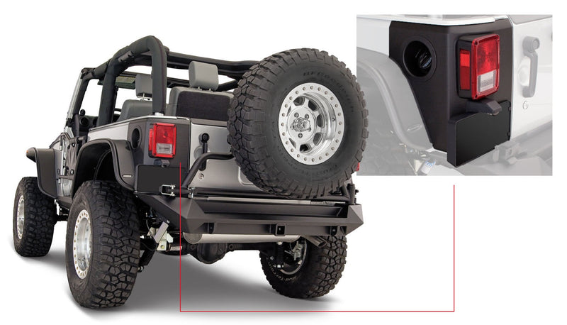 Bushwacker TRAIL ARMOR ジープ ラングラー リアコーナー ブラック 2007-2018