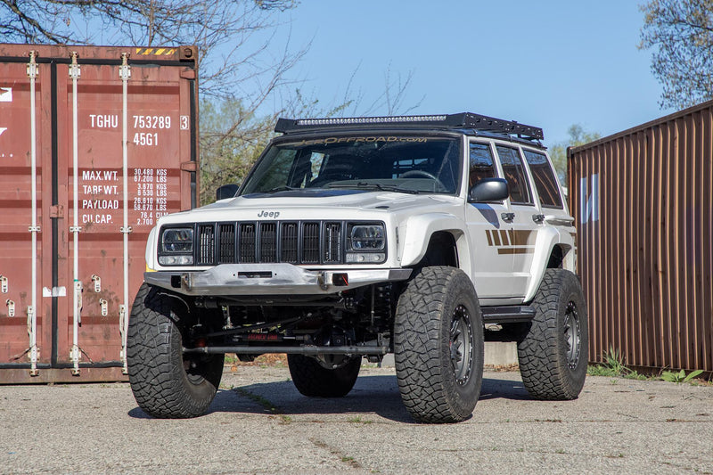 JCR オフロード ジープ チェロキー XJ DIY ウインチバンパー フロント 3/16インチスチール製