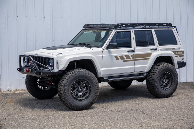 JCR オフロード ジープ チェロキー XJ DIY ウインチバンパー フロント 3/16インチスチール製