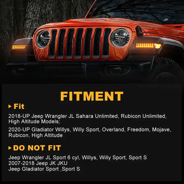 Jeep JL LED Fender Lights with LED Side Marker Lights