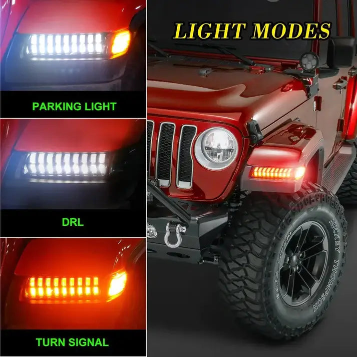 Jeep JL LED Fender Lights with LED Side Marker Lights