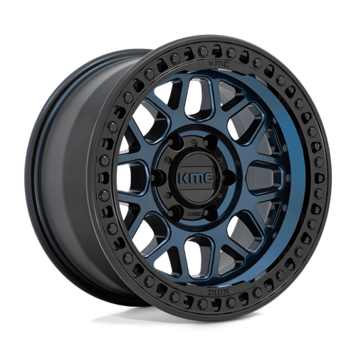 KMC KM549 GRS 18×9 6×139.7 オフセット-12 マットネイビーブルー/グロスブラックリップ