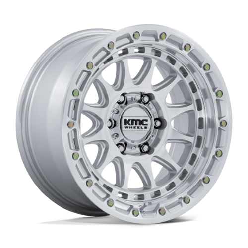 KMC KM556 CRUX 20x9 6x139.7 オフセット+1 グロスシルバーマシンドフェイス