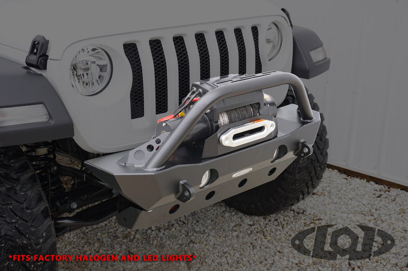 LOD Offroad ジープ JL/JT Destroyer Shorty フロントバンパー ガードなし ブラック粉体塗装