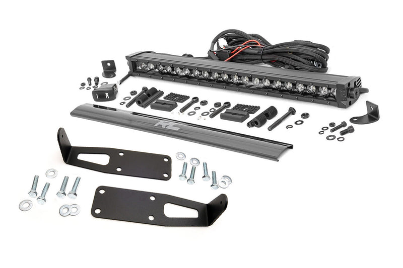 Rough Country LED ライトキット バンパーマウント 20インチ ブラック シングルロー ホワイトDRL