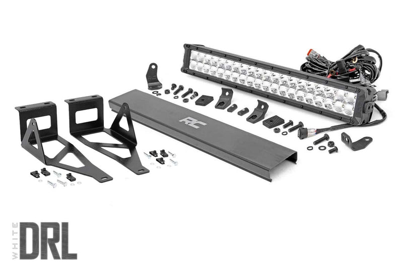 Rough Country LED ライトキット バンパー 20インチ クローム デュアルロー ホワイトDRL フォード F-250/F-350 Super Duty 2005-2007