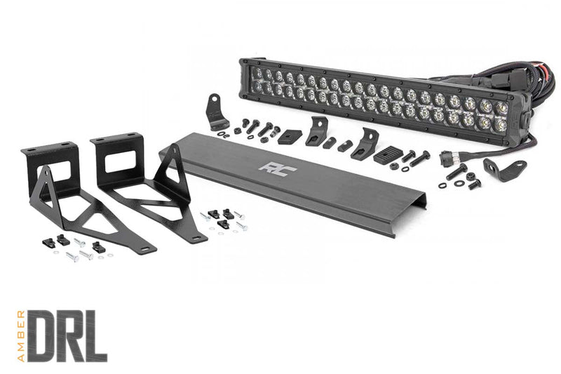 Rough Country LEDライトキット バンパーマウント 20インチ ブラック デュアルロウ アンバーDRL フォード F-250/F-350 スーパーデューティ 2005-2007