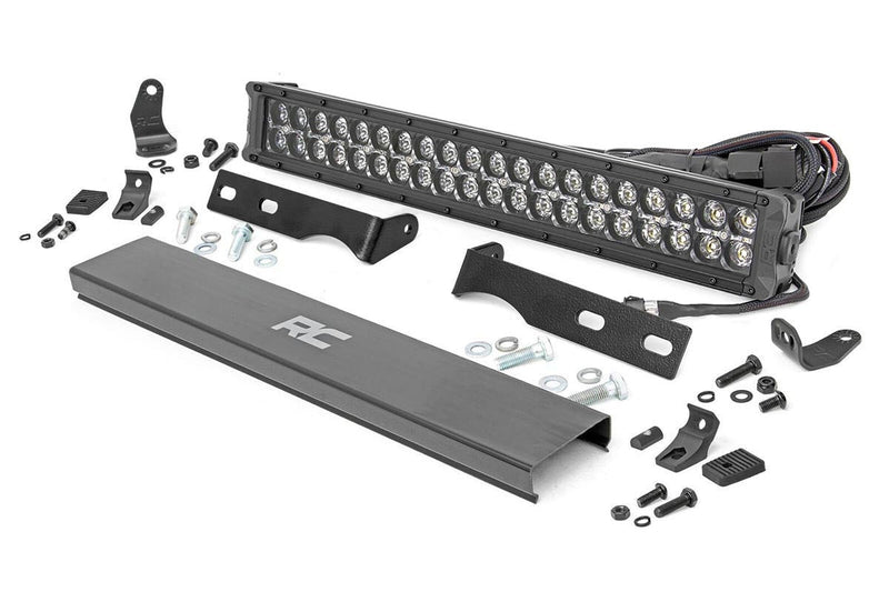 Rough Country LED ライトキット バンパーマウント 20インチ ブラック デュアルロウ アンバーDRL ジープ グランドチェロキー WK2 2011-2020