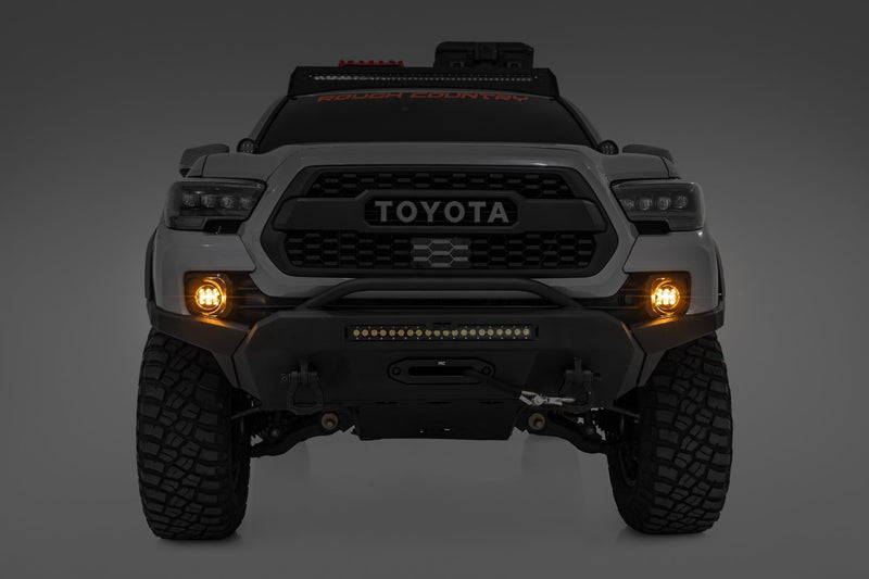 ラフカントリー LEDフォグライトキット 3.5インチ丸型 Black Series アンバーDRL トヨタ タコマ (2016-2023)
