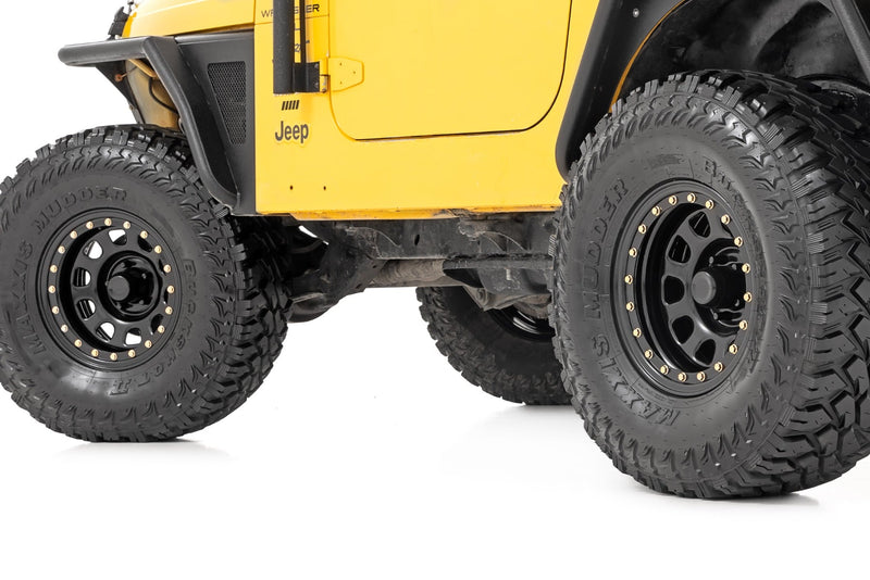 ラフカントリー スチール シミュレーテッドビードロックホイール ブラック 15x8 5x4.5 オフセット-19