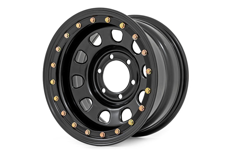 ラフカントリー スチール シミュレーテッドビードロックホイール ブラック 15x10 5x4.5 オフセット -39