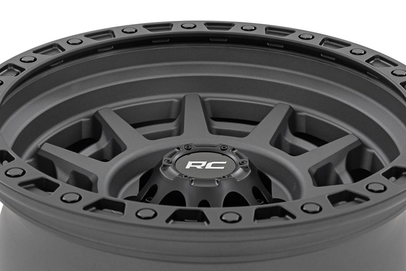 ラフカントリー 85 Series ホイール シミュレーテッドビードロック ガンメタルグレー/ブラック 17x9 6x135 -12mm
