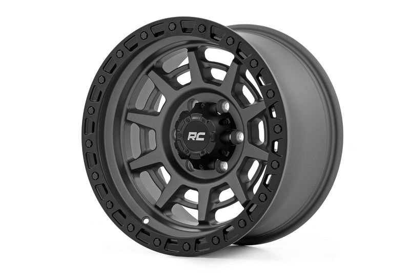 ラフカントリー 85 Series ホイール シミュレーテッドビードロック ガンメタルグレー/ブラック 17x9 6x135 -12mm