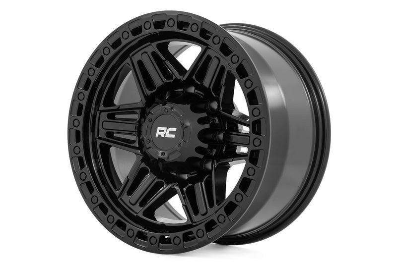 ラフカントリー 76 Series ホイール シミュレーテッドビードロック グロスブラック 17x9 8x170 -12mm