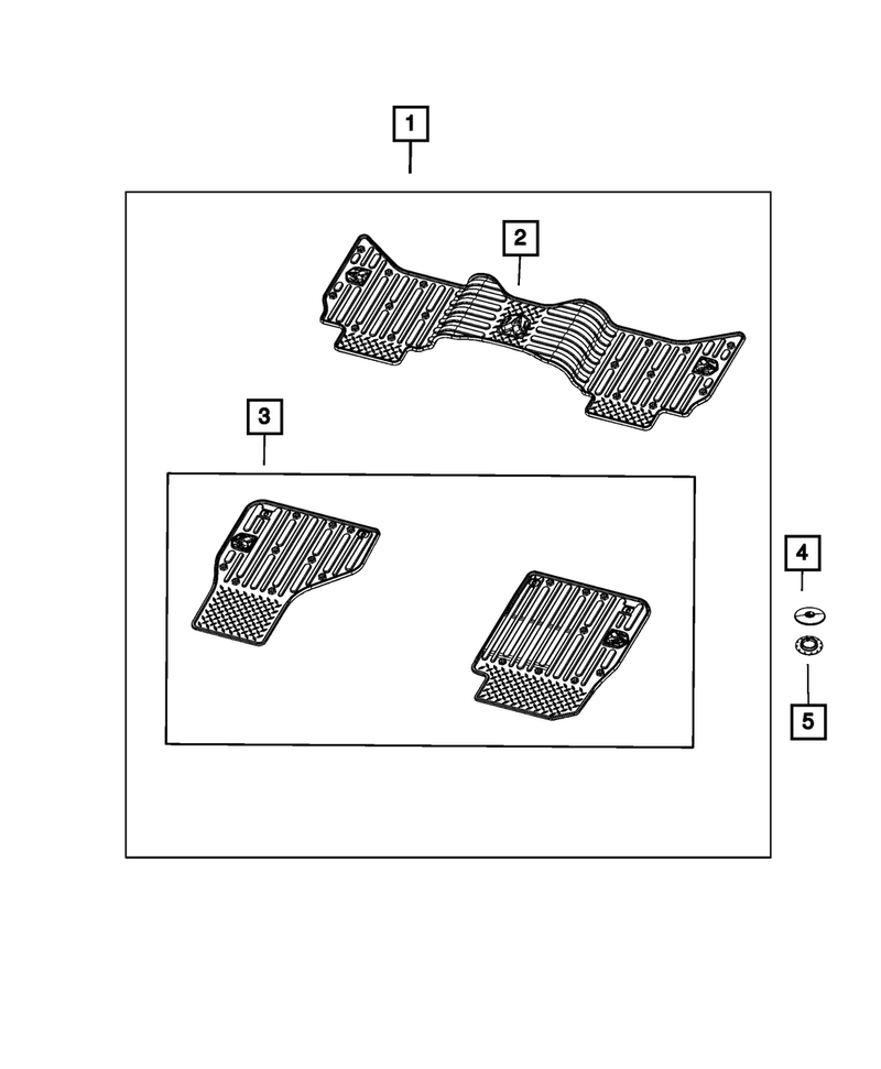 モパー 全天候対応フロアマット (ラバー) — ラム 2500/3500 2019-2026