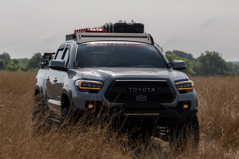 ラフカントリー LEDフォグライトキット 3.5インチ丸型 Black Series アンバーDRL トヨタ タコマ (2016-2023)