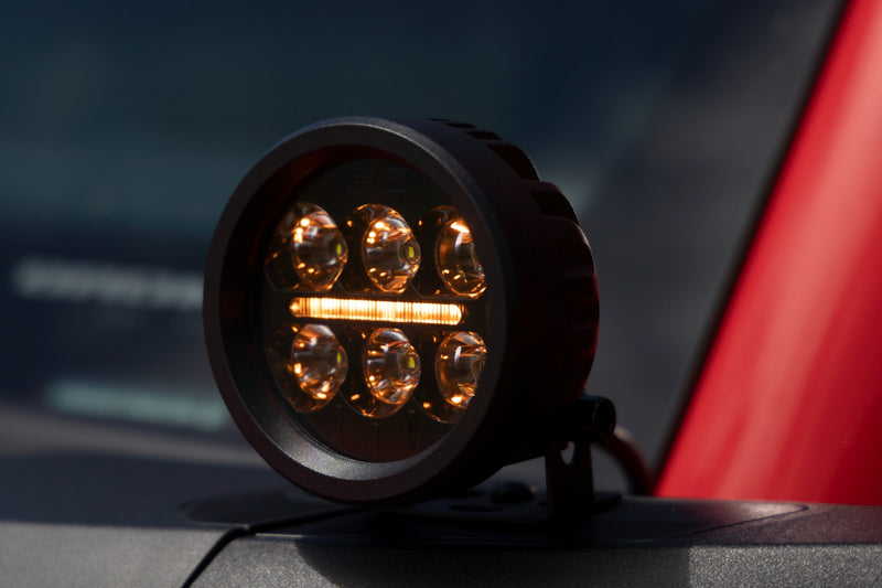 ラフカントリー Black Series 丸型LEDライト 3.5インチ アンバーDRL 2個セット