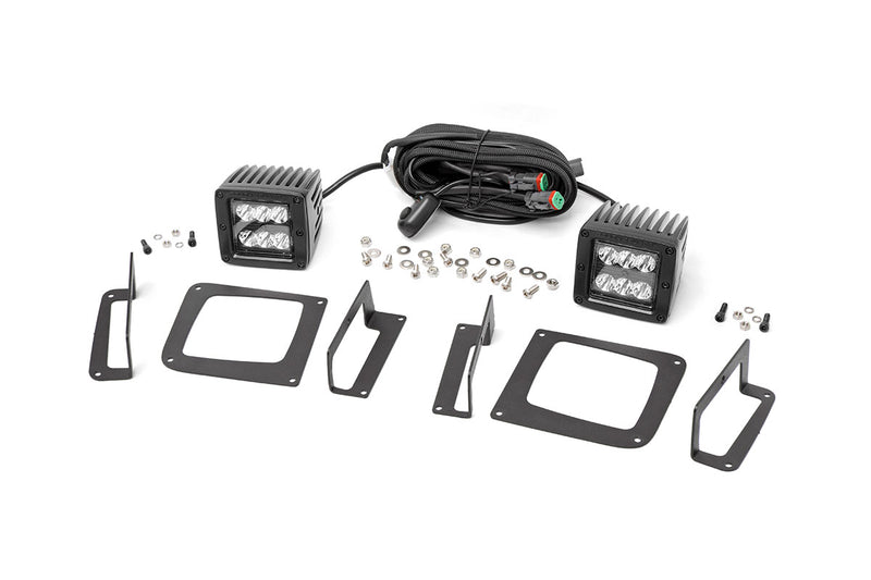 ラフカントリー 2インチ LEDライトキット フォグマウント ブラック ペア | GMC シエラ 1500 (2014-2015)