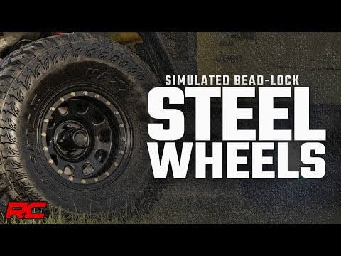ラフカントリー スチール シミュレーテッドビードロックホイール ブラック 17x9 5x5 オフセット-12