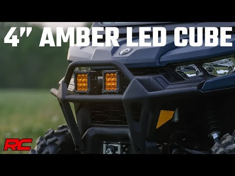 ラフカントリー 4インチ LEDアンバーライトポッド スクエア型 アンバーDRL 2個セット