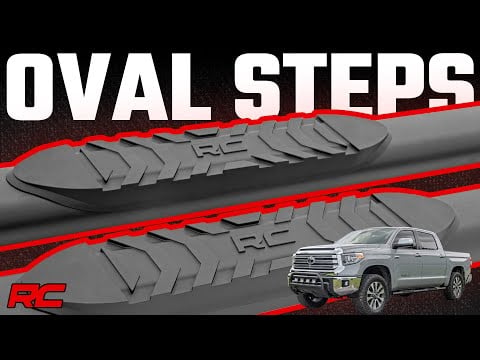 ラフカントリー オーバル ナーフステップバー クルーキャブ用 ブラック トヨタ Tundra 2WD/4WD (2007-2021)