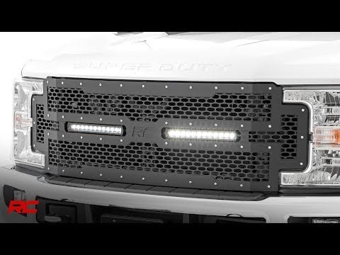ラフカントリー メッシュグリル + 12インチ デュアルロー LEDライトバー ブラック | フォード F-250/F-350 Super Duty (2017-2019)