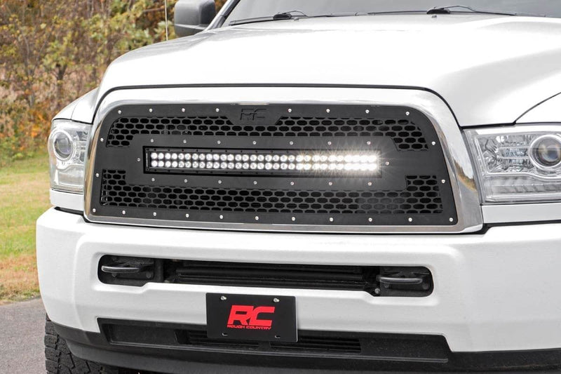 ラフカントリー メッシュグリル 30インチ デュアルロー LED ブラック | ラム 2500/3500 2013-2018