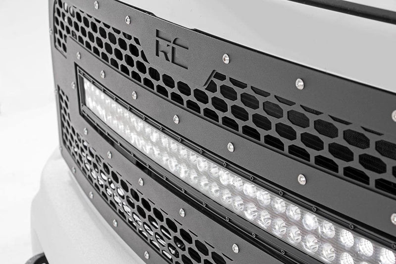 ラフカントリー メッシュグリル 30インチ デュアルロー LED ブラック | ラム 2500/3500 2013-2018