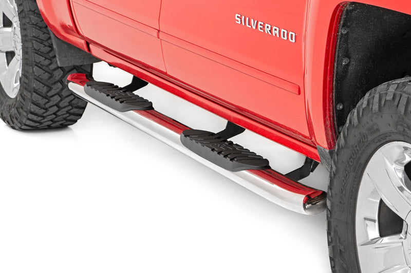 ラフカントリー オーバルナーフステップ ステンレス クルーキャブ DEFタンク シボレー/GMC 1500/2500HD/3500HD (2007-2019)