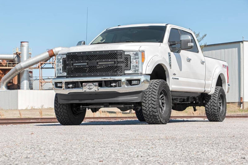ラフカントリー メッシュグリル + 12インチ デュアルロー LEDライトバー ブラック | フォード F-250/F-350 Super Duty (2017-2019)