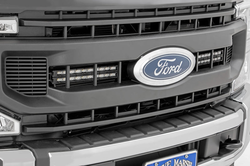 ラフカントリー 10インチ Slimline グリルマウント LEDライトキット ブラック | フォード F-250 Super Duty (2020-2022)