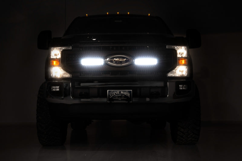 ラフカントリー 10インチ Slimline グリルマウント LEDライトキット ブラック | フォード F-250 Super Duty (2020-2022)
