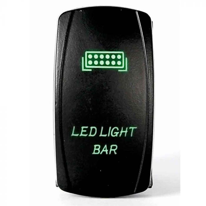 Quake LED ロッカースイッチ LEDライトバー 2ウェイ 5ピン グリーン