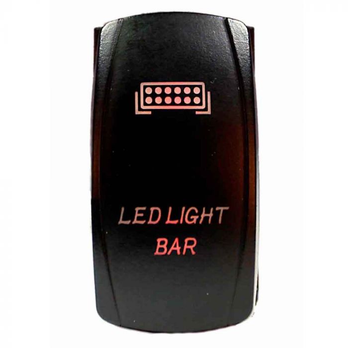 Quake LED ロッカースイッチ LEDライトバー 3ウェイ 7ピン レッド