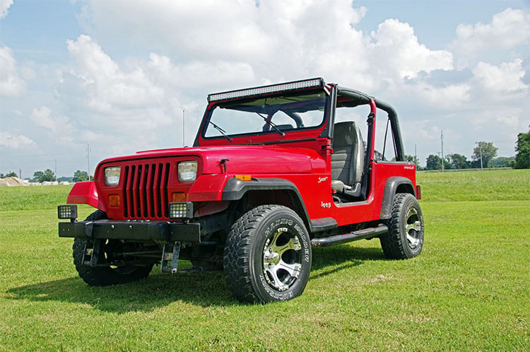 ラフカントリー 50インチ LEDライトバーマウント ウインドシールド上部 ジープ ラングラー YJ (1987-1995)